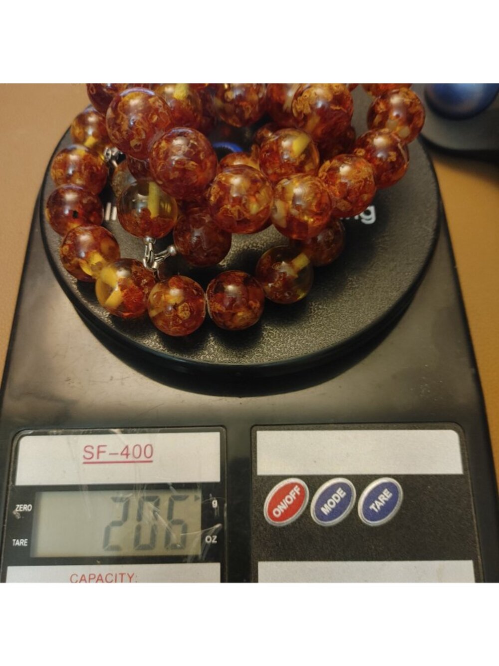 Double Strand Amber Bead Necklace Vintage Sterling Silver Clasp 206g 15mm Beads - Picture 4 of 16